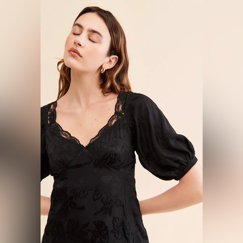 🔆 Anthropology, Saltwater Luxe Black Cinna Midi Dress - Size Medium - Picture 2 of 4